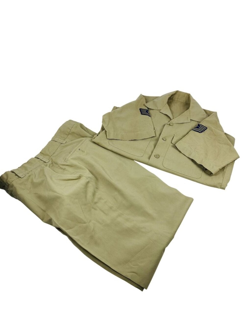 VTG Jan 1963 US Air Force Shirt 15 1/2" & Pants 34x33* Khaki Uniform Set GUC